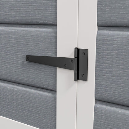 Outsunny 6' x 4.5' Plastic Outdoor Storage Shed with Window, Lockable Doors and Vents, Gray - 845-953V00GY