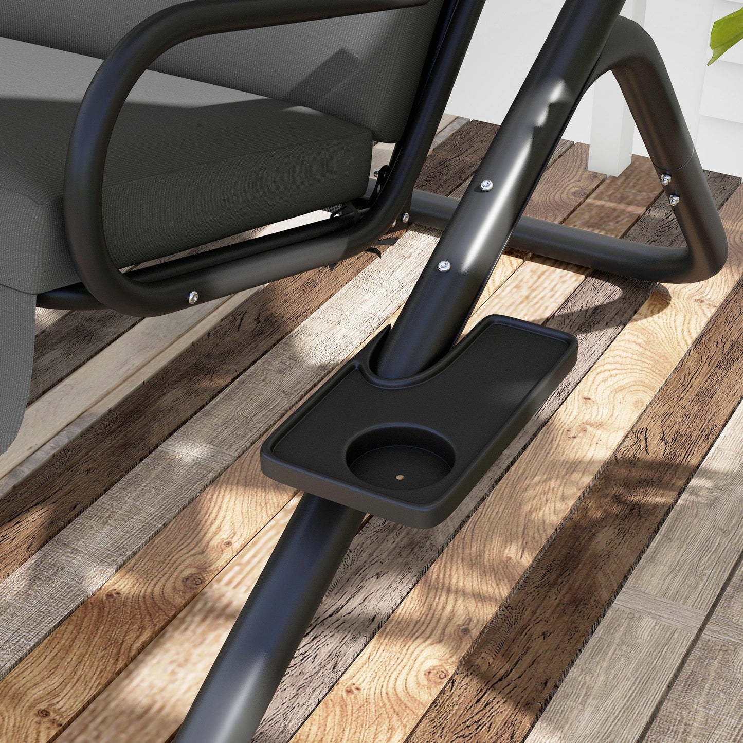 Outsunny 2-Seater Outdoor Swing Chair with Canopy for Porch, Patio, Backyard - Gray - 84A-052V03GY