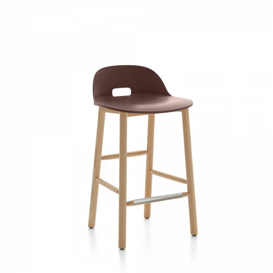 Emeco Alfi Low Back Counter Stool - ALFI24ALDARKBROWN