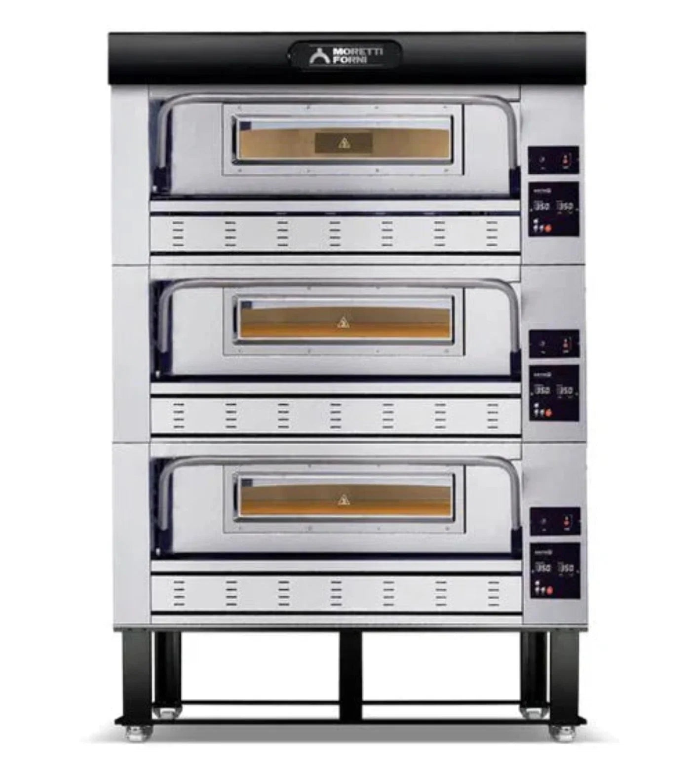 AMPTO Gas Pizza Oven P110G 44'' x 44'' x 7'' (Chamber) - 3 Decks - P110G B3