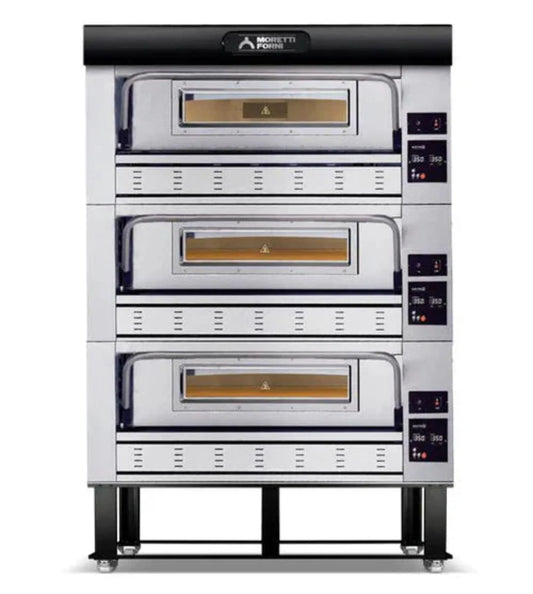 AMPTO Gas Pizza Oven P110G 44'' x 44'' x 7'' (Chamber) - 3 Decks - P110G B3