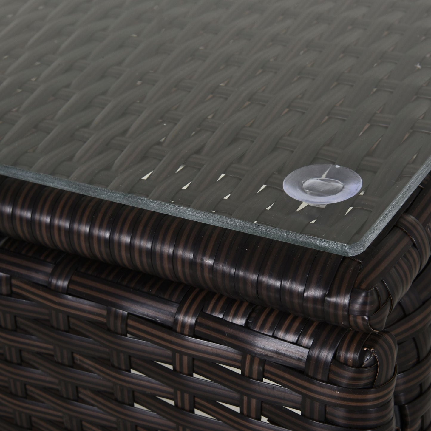 Outsunny 3-Piece Patio Chaise Lounge Chair with Table, 5-Level Adjustable Backrest & Wheels, Brown - 862-011BN