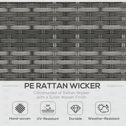 Outsunny 5 Piece Patio Furniture Set with Sofa, Loveseat, Storage Table, Cushions, Dark Gray - 860-309V00GG