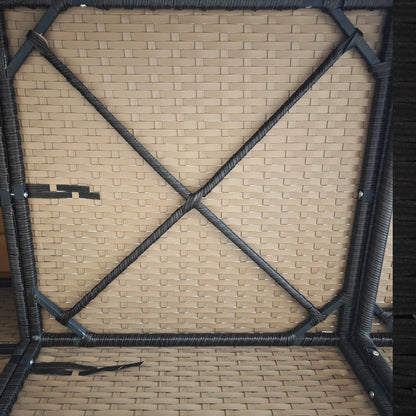 Outsunny 3-Seat Outdoor PE Wicker Sofa with Cushions, Wide Armrests, Beige - 860-304V00BN