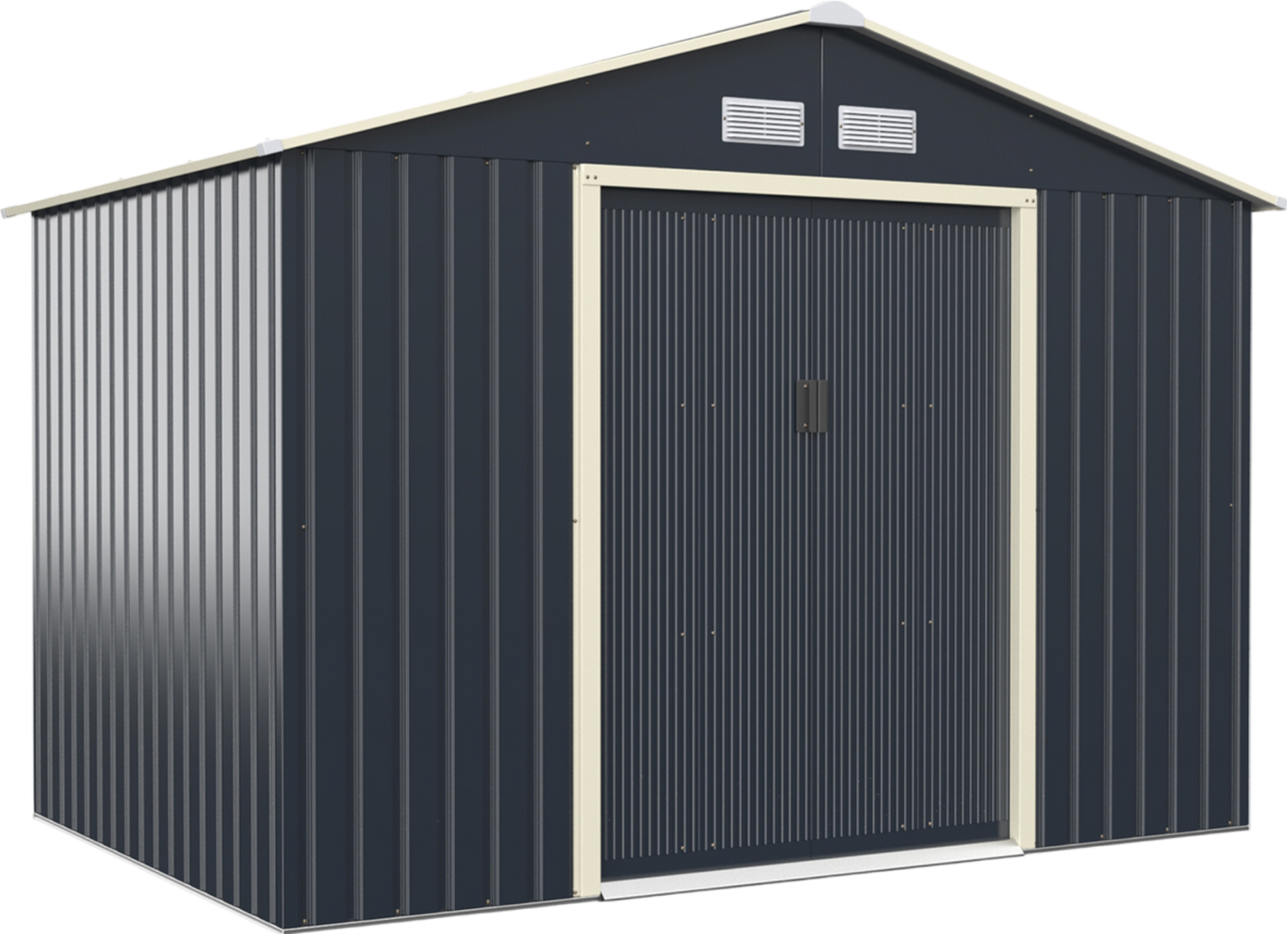 Costway Metal Storage Shed 9' x 6' with Sliding Double Lockable Doors New - GT3732GR+