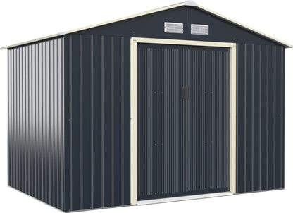 Costway Metal Storage Shed 9' x 6' with Sliding Double Lockable Doors New - GT3732GR+