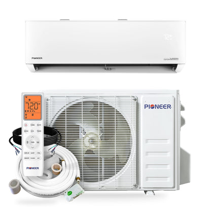 Pioneer® Quantum Hyperformance™ 18,000 BTU 23.5 SEER2 230V High-Wall Ductless Energy-Star Mini-Split Air Conditioner Inverter Hyper Heat Pump Full Set