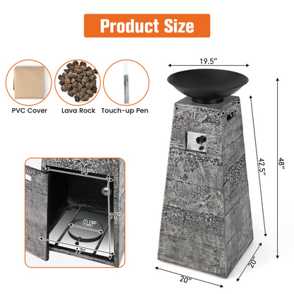 Tangkula 48 Inch Tall Patio Propane Fire Pit Tower - NP10641HS