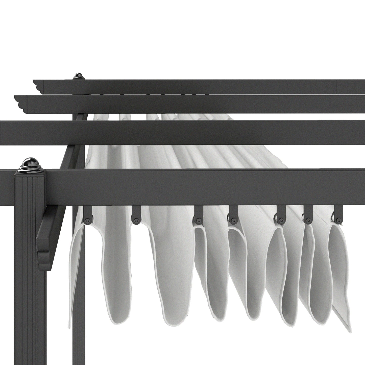 Outsunny 13' x 13' Aluminum Retractable Pergola Canopy, for Garden Patio Backyard Deck, White - 84C-567V00WT