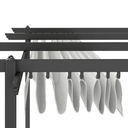 Outsunny 13' x 13' Aluminum Retractable Pergola Canopy, for Garden Patio Backyard Deck, White - 84C-567V00WT