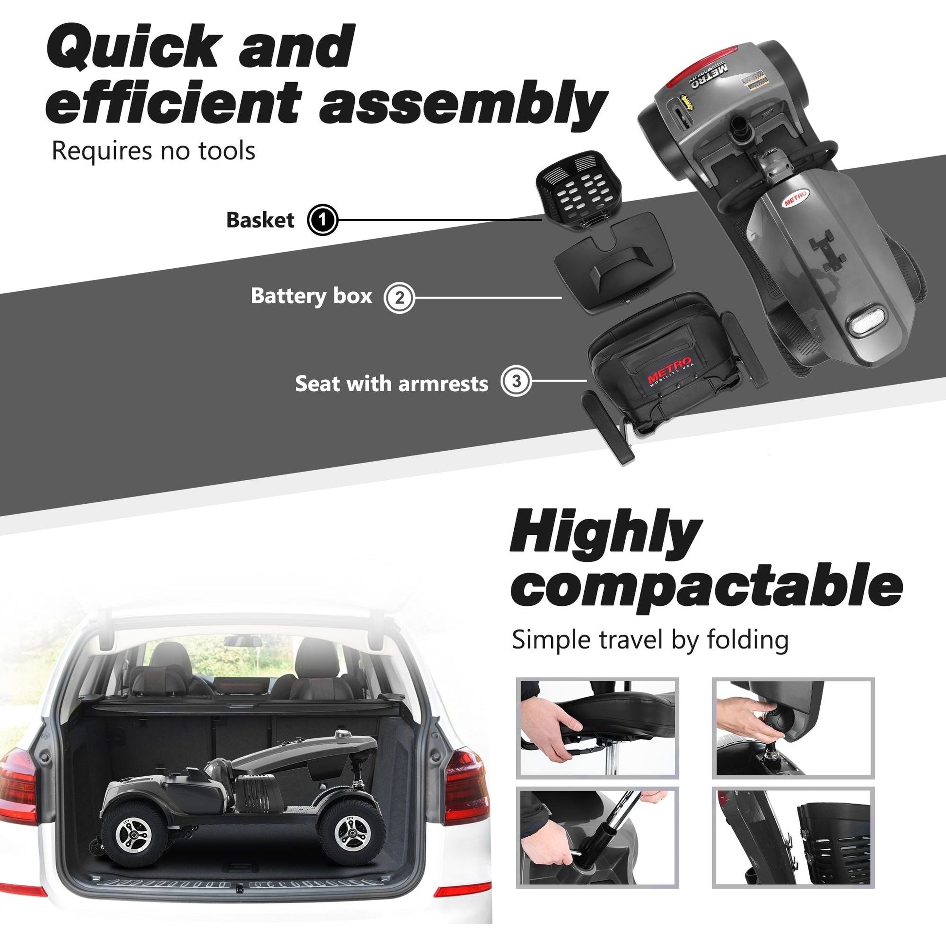 Metro Mobility MAX PLUS Full-Size 4-Wheel Mobility Scooter