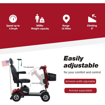 Metro Mobility MAX PLUS Full-Size 4-Wheel Mobility Scooter