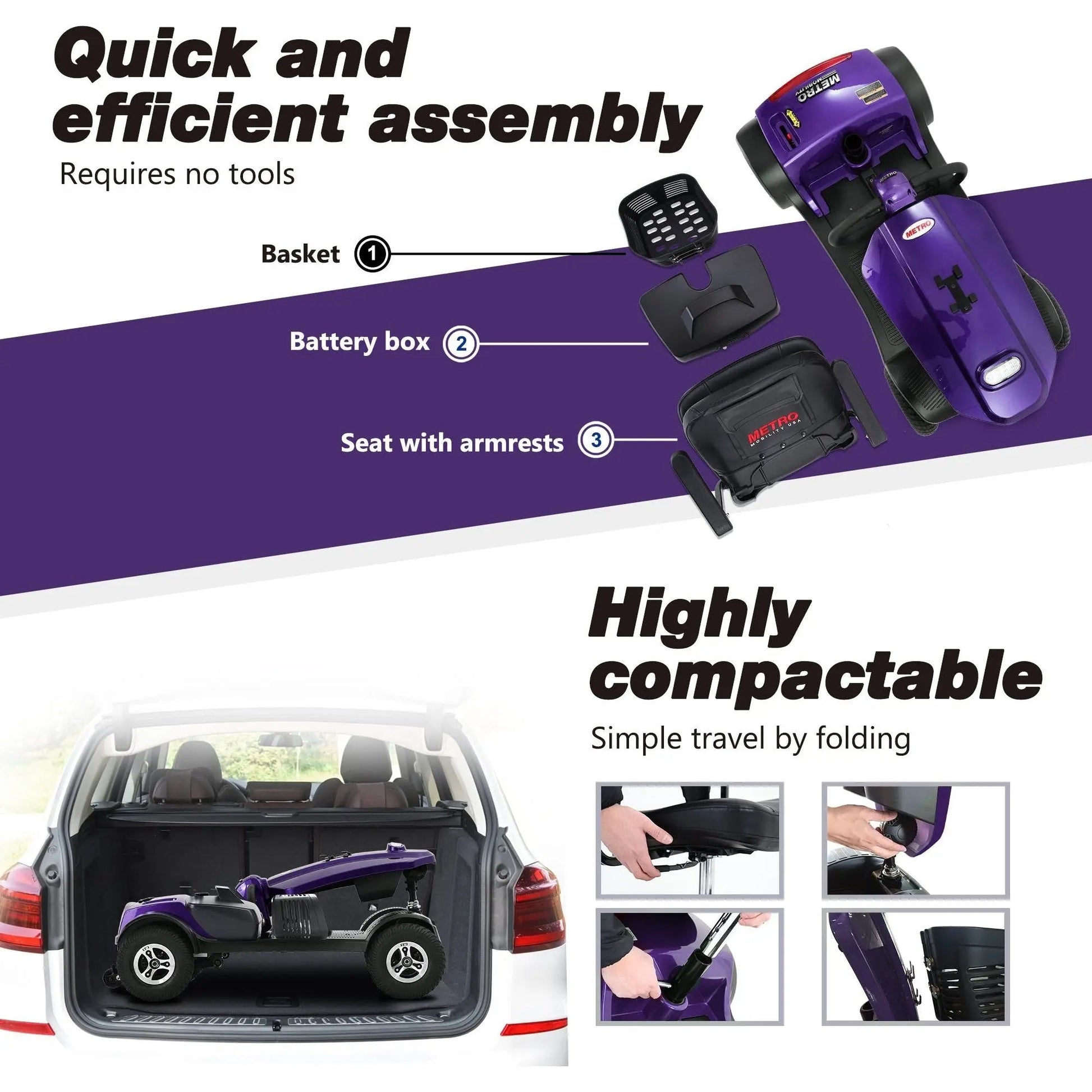 Metro Mobility MAX PLUS Full-Size 4-Wheel Mobility Scooter