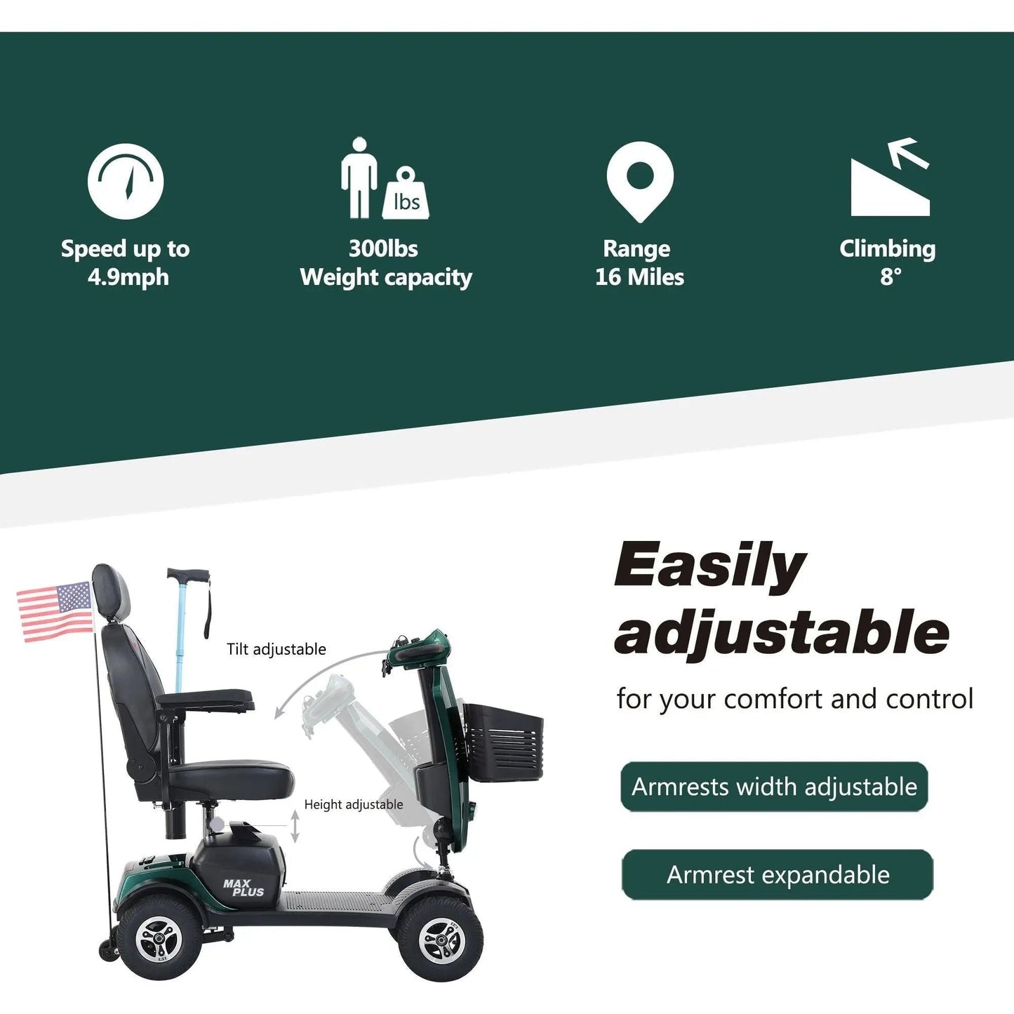 Metro Mobility MAX PLUS Full-Size 4-Wheel Mobility Scooter