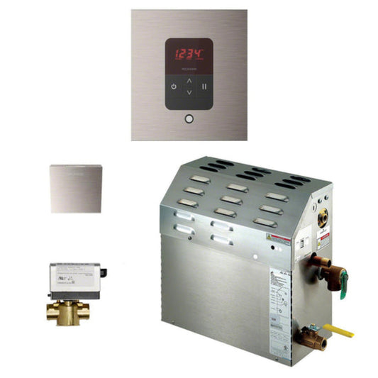 Mr. Steam- 9kW Steam Bath Generator Package - Square - Brushed Nickel -  400C1ATSQBN