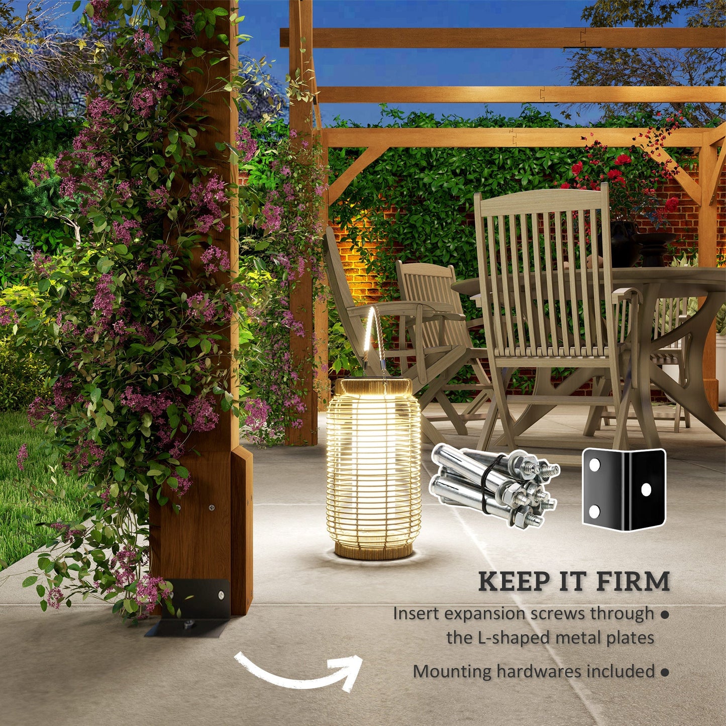 Outsunny 20' x 10' Wood Pergola with Sturdy Grape Trellis for Climbing Plants, Dark Brown - 84C-576V01DR