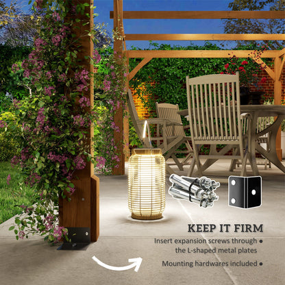 Outsunny 20' x 10' Wood Pergola with Sturdy Grape Trellis for Climbing Plants, Dark Brown - 84C-576V01DR