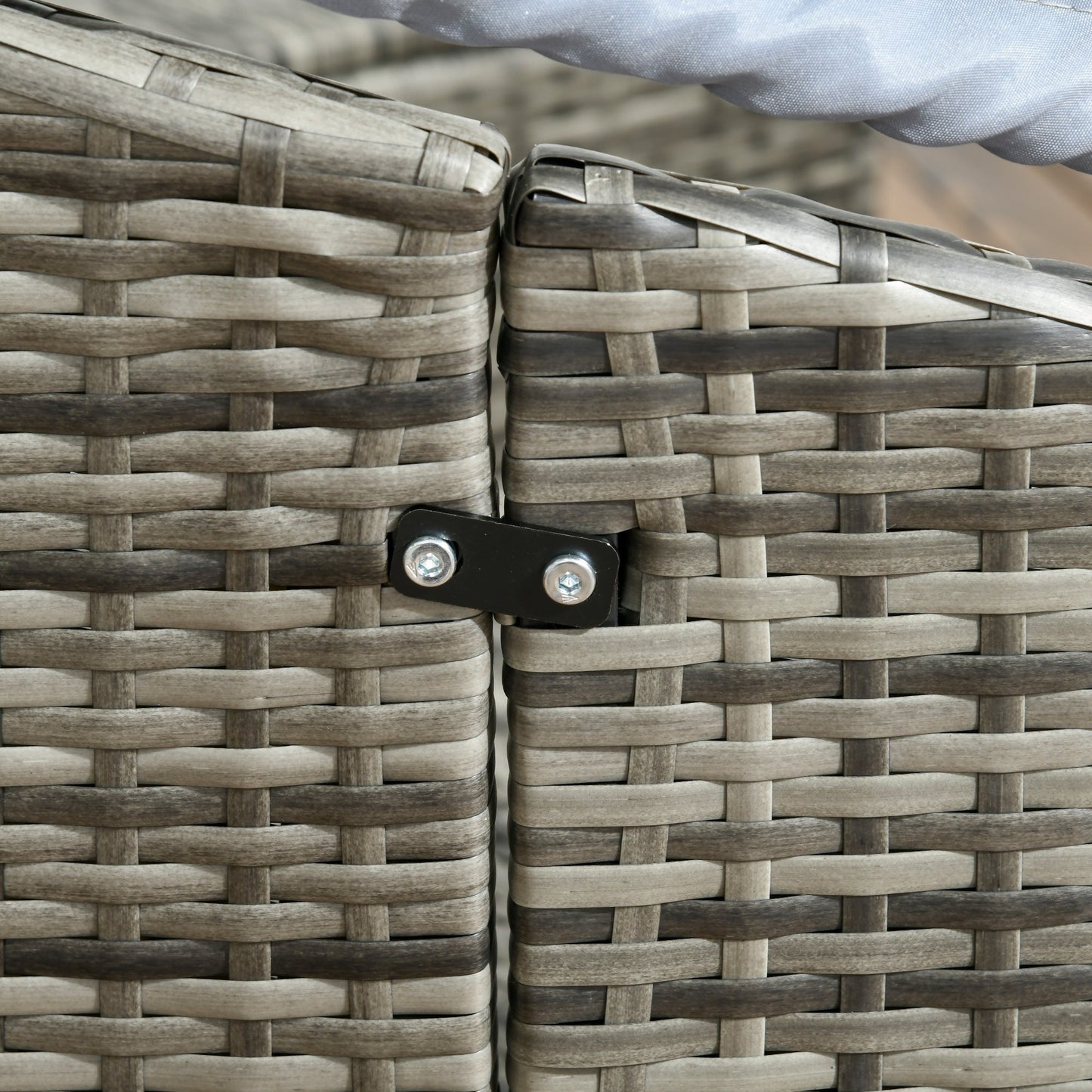 Outsunny 4-Piece Round Patio Daybed, Sectional Sofa with Canopy, Footrest, Table, Light Gray - 862-048V00GG