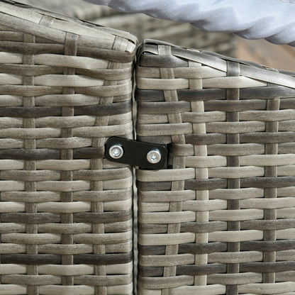 Outsunny 4-Piece Round Patio Daybed, Sectional Sofa with Canopy, Footrest, Table, Light Gray - 862-048V00GG